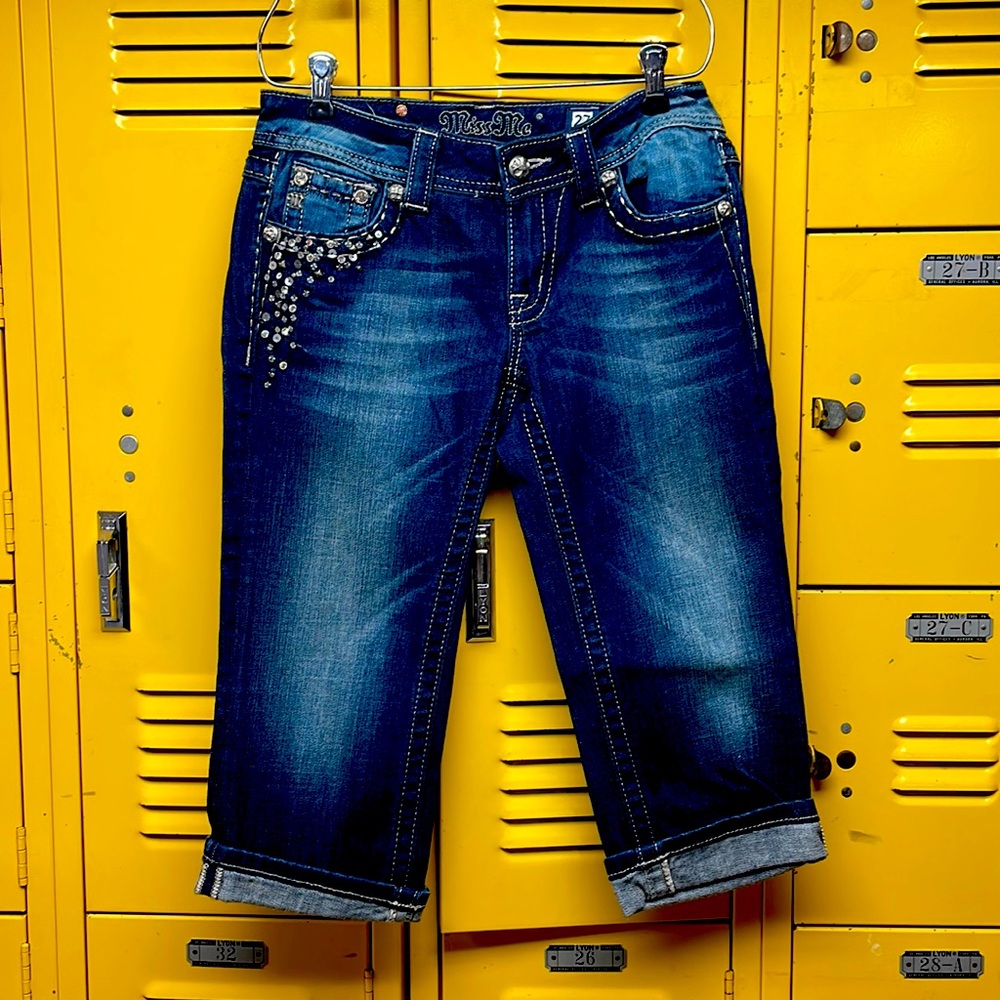 MISS ME WOMENS CAPRI MID RISE JEANS SIZE 27